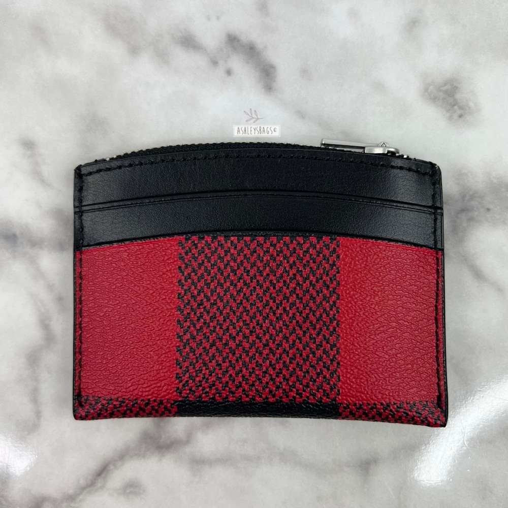 Coach Shaped Card Case With Buffalo Plaid Print - Picture 3 of 5